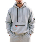 Herren funktionaler Kapuzenpullover mit Reißverschluss und seitlichen Taschen R&B