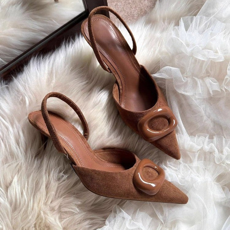 Damen Slingback-Pumps mit elegantem Punktdesign und modischem Riemen R&B
