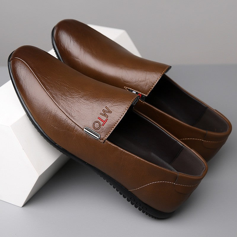 Herren Elegante Slip-On Lederschuhe mit rutschfester Sohle und komfortablem Fußbett