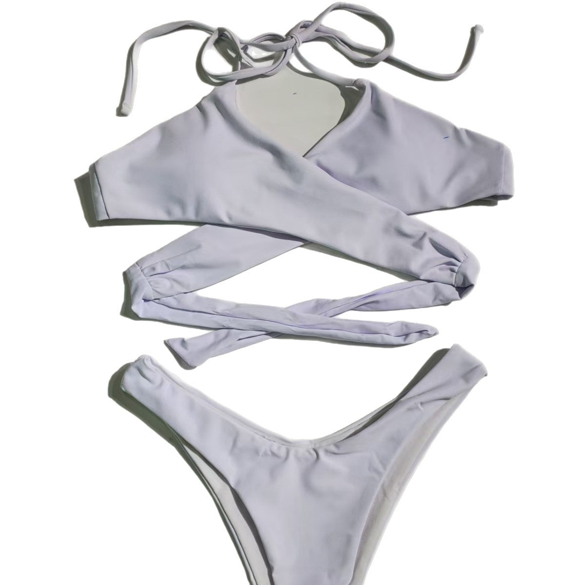 Damen Bandeau-Bikini mit asymmetrischem Design und Wickeloberteil R&B