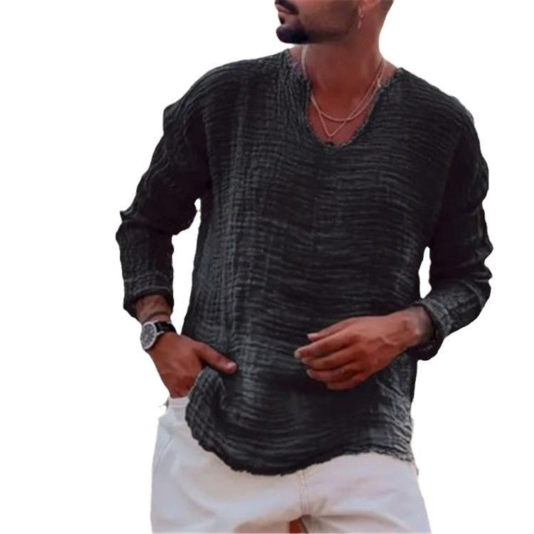 Herren lässiges Leinenhemd R&B