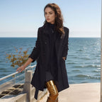 Damen modischer Kimono-Mantel mit doppelter Knopfleiste und elegantem Schnitt R&B