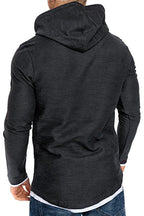 Herren Langarm Kapuzenpullover mit sportlichem Schnitt und feiner Struktur