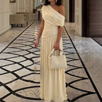 Damen Elegantes Wickel-Maxikleid mit asymmetrischem Schnitt und hochwertigem Jersey R&B