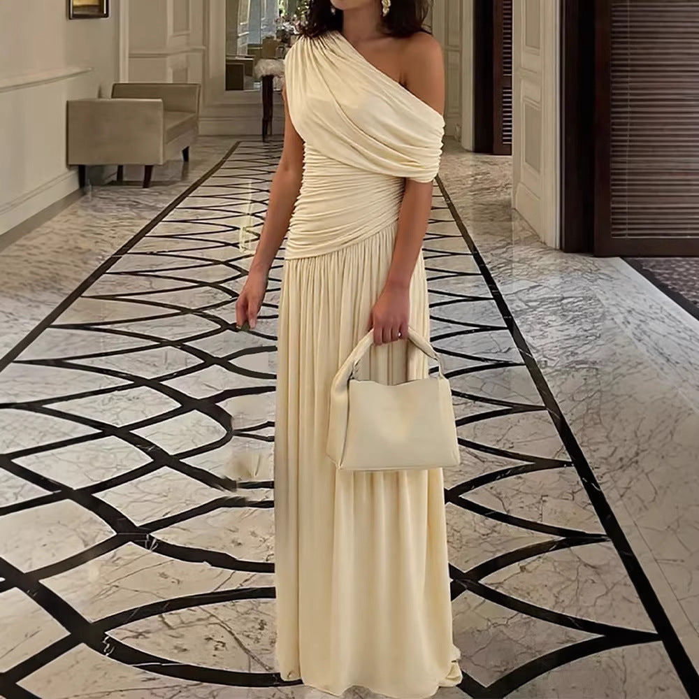 Damen Elegantes Wickel-Maxikleid mit asymmetrischem Schnitt und hochwertigem Jersey R&B