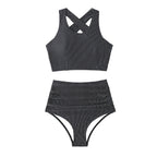 Damen Bikiniset mit hoch geschnittenen Unterteilen und Raffung R&B