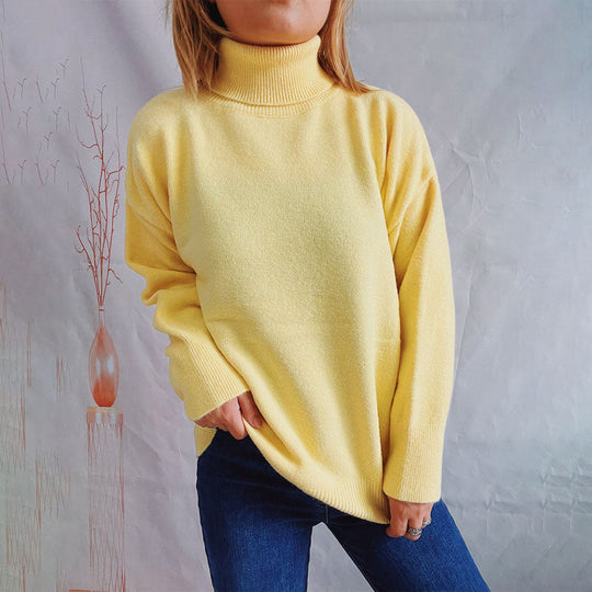 R&B | Einfarbiger Warmer Strickpullover Für Alltag
