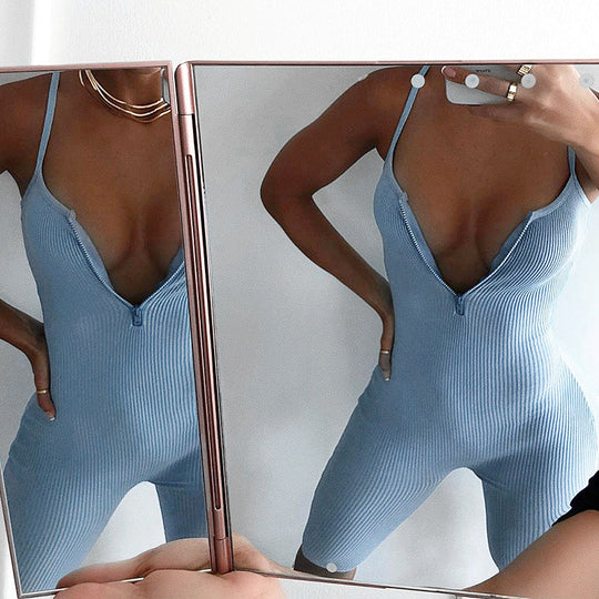 Damen Bodycon-Ripp-Overall R&B