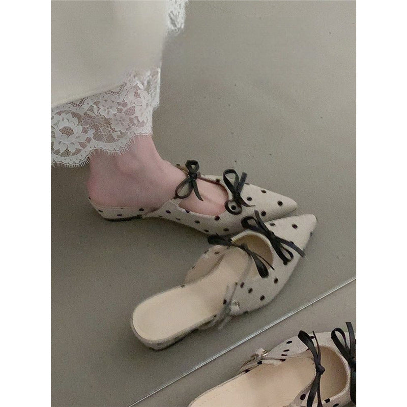 Damen Slingback Ballerinas mit Punkte-Design und schicker Schleifenverzierung R&B