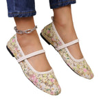 Damen Ballerinas mit zartem Blumenmuster und flexiblem Fußbett R&B