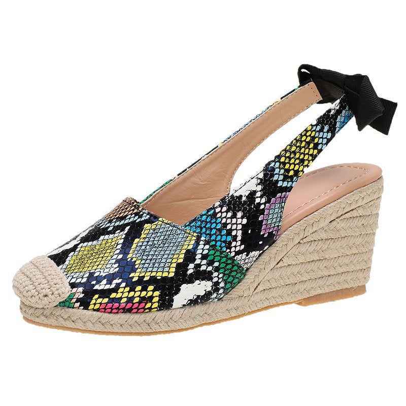 Damen Wedge-Sandaletten mit eleganter Schleifenapplikation R&B