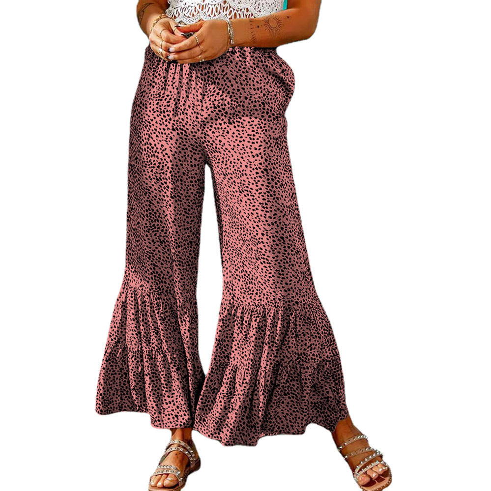 Damen Weite Palazzo-Hose mit voluminösem Saum und elastischem Bund R&B