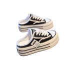 Damen Plüschfreizeitsneaker mit dicker Plattform und sportlichem Flair R&B
