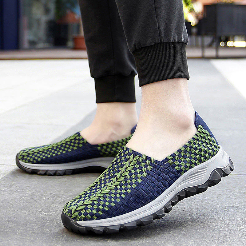 Unisex nan geflochtene elastische Slipper mit leichter dämpfender Sohle R&B