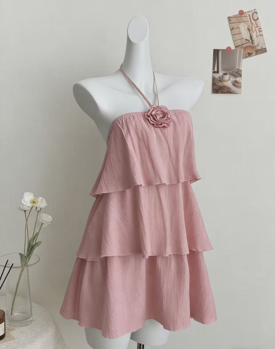 Damen luftiges Strandkleid mit Rüschendetails R&B