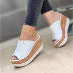 Damen Komfortable Keil-Sandalen mit offenem Zehenbereich und Korksohle R&B