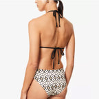 Damen Triangel-Bikini mit verstellbaren Trägern und geometrischem Muster R&B
