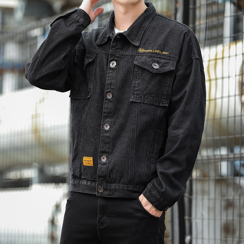 Herren Denimjacke im lässigen Stil mit funktionalen Pattentaschen und robustem Design R&B