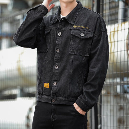 Herren Denimjacke im lässigen Stil mit funktionalen Pattentaschen und robustem Design R&B