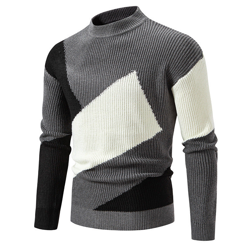 Herren modischer Rollkragenpullover mit modernem Grafikdesign R&B