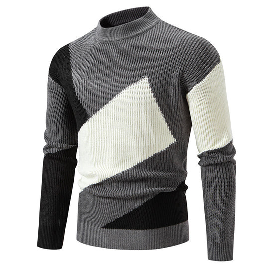 Herren modischer Rollkragenpullover mit modernem Grafikdesign R&B