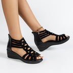 Damen Gladiatoren-Sandalen mit elegantem Riemendesign und verstärktem Absatz R&B