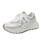 Damen Gemusterte Plateau-Sneaker mit eleganten Schnürdetails R&B