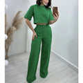 Damen Modisches Crop-Top mit weiter Hose R&B