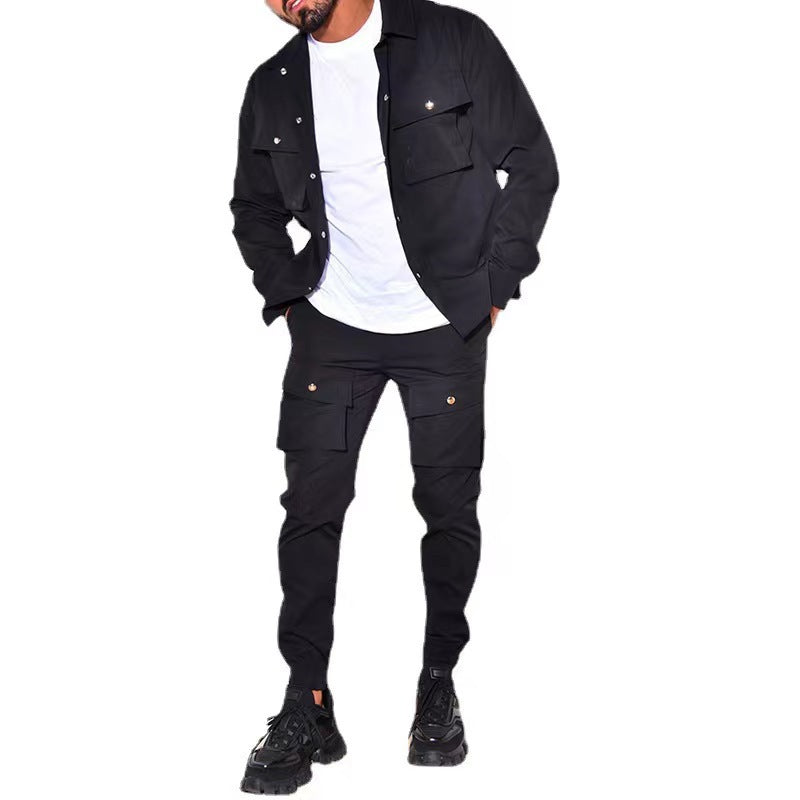 Herren bequeme Cargo-Hose und Jacke Set