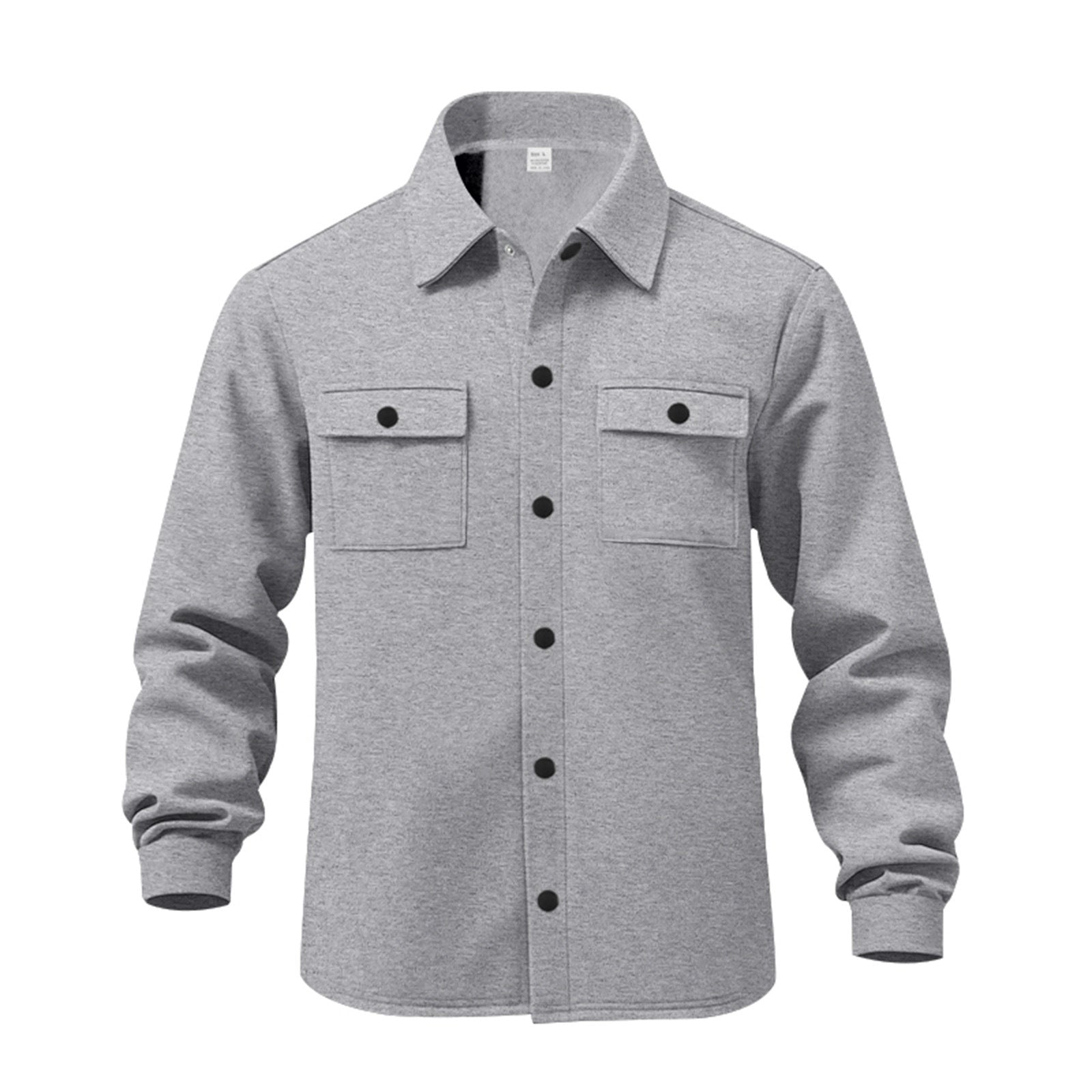 Herren lässige Button-Down Hemdjacke mit zwei seitlichen Brusttaschen und klassischem Kragen R&B