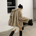 Damen Flauschiger Kunstfellüberwurf R&B