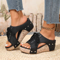Damen Wedge-Sandalen mit modischem Schnürdesign und Korksohle R&B