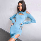 Damen Elegantes schulterfreies Maxikleid mit raffinierten Riemen R&B