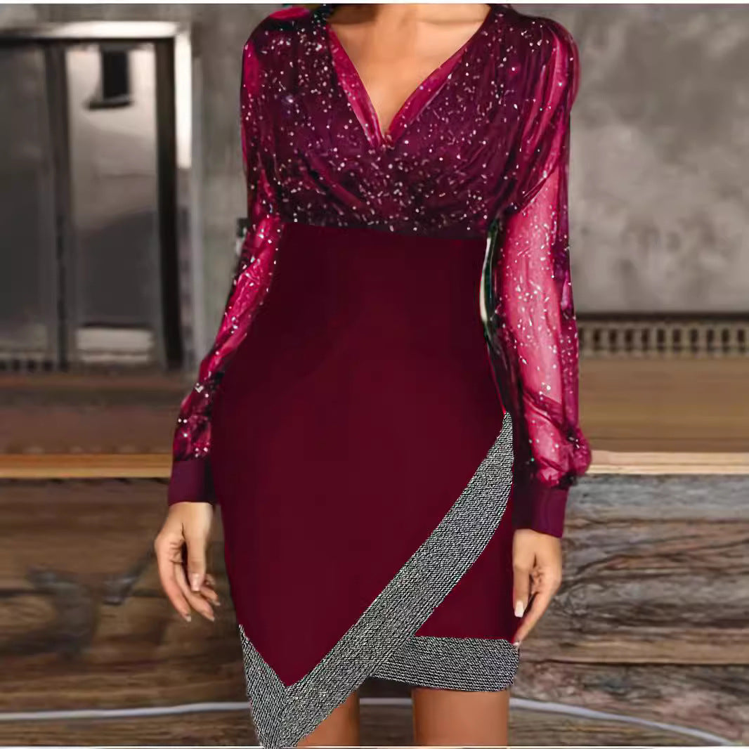 Damen Abendkleid mit Funkelnden Details und Elegantem Schnitt R&B