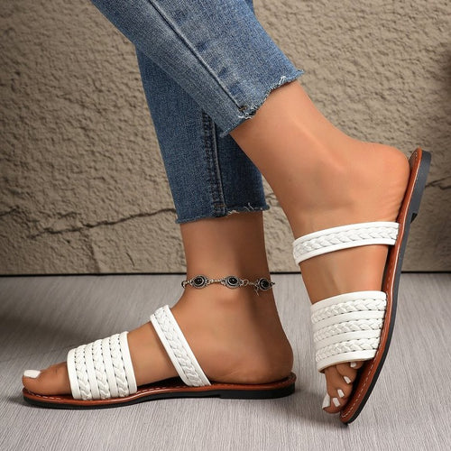 Damen Komfortable Riemchensandalen mit geflochtenem Design R&B