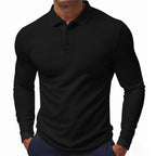 Herren Langarm-Polohemd im strukturierten Design mit modernem Schnitt R&B