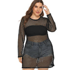 Damen Netz-Streifenkleid R&B