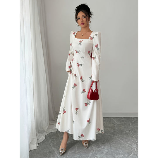 Damen Maxikleid mit floralem Muster R&B