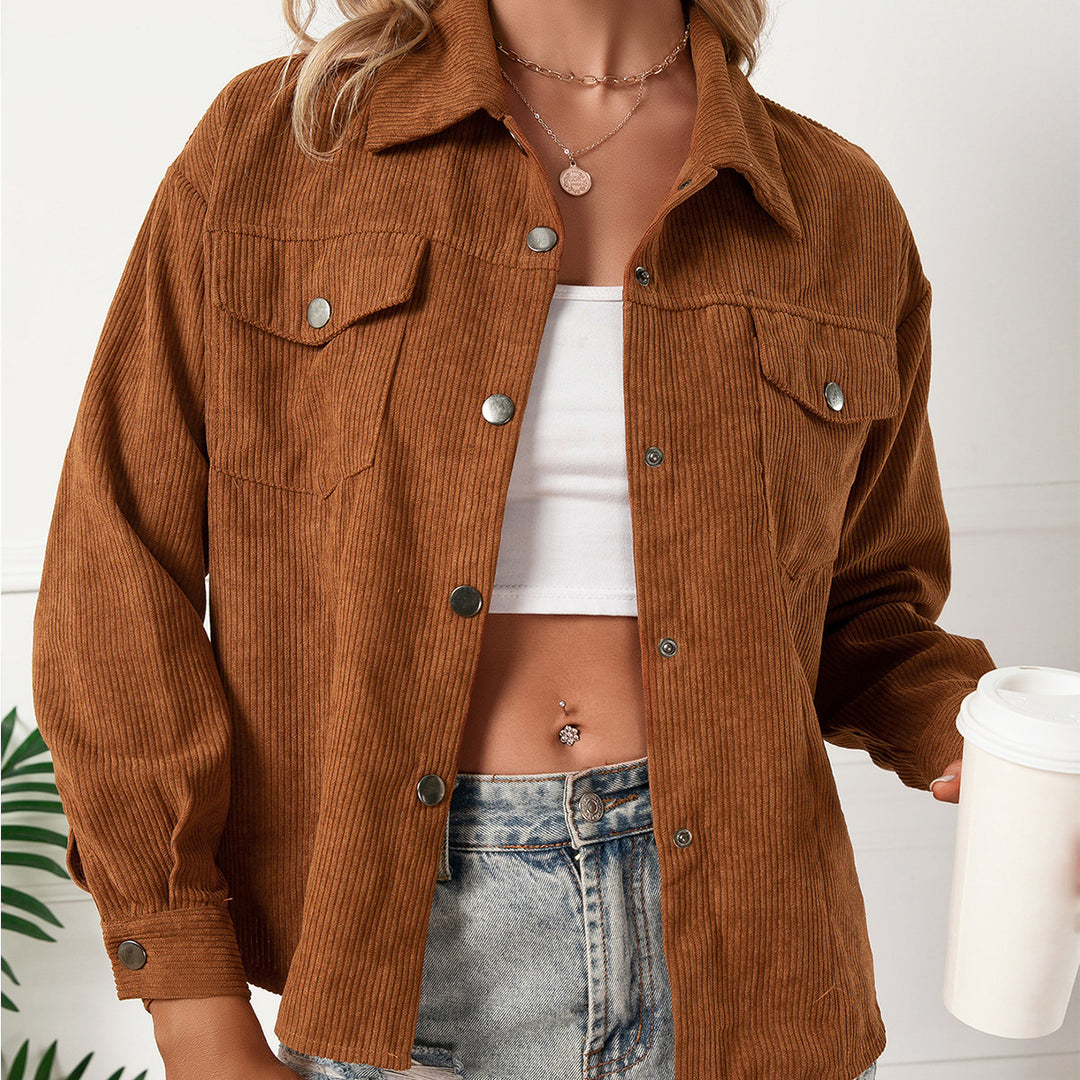 Damen Cordjacke im Oversized-Stil R&B