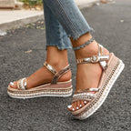 Damen dekorative Zehentrenner-Sandalen R&B