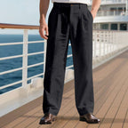 Herren elegante Freizeit-Hose mit weichem Stoff und weitem Schnitt R&B