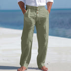 Herren lässige Strandhose mit elastischem Bund und Druckknopf R&B
