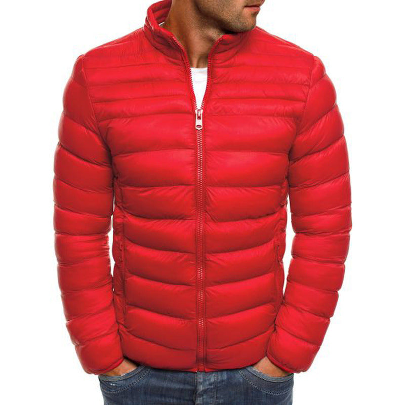 Herren modische Steppjacke mit hohem Kragen und seitlichen Reißverschlusstaschen R&B