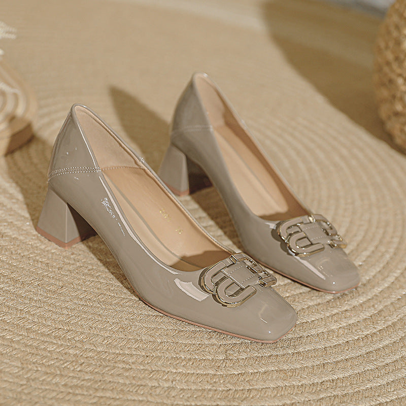 Damen elegante und modische Absatzschuhe mit quadratischer Zehenkappe R&B