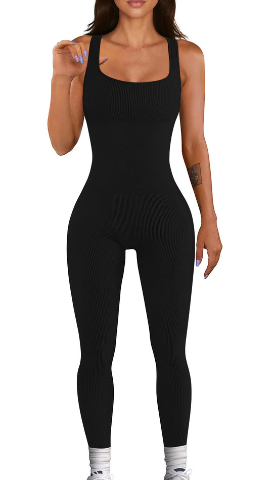 Damen Fashion-Leggings-Overall mit modischem Ripp-Design R&B