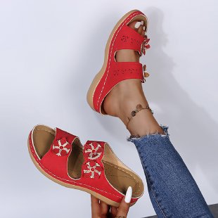 Damen Komforthafte Clogs mit floralem Dekor R&B