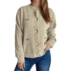 Damen Strickjacke mit verspieltem Knopf-Detail und schöner Struktur R&B