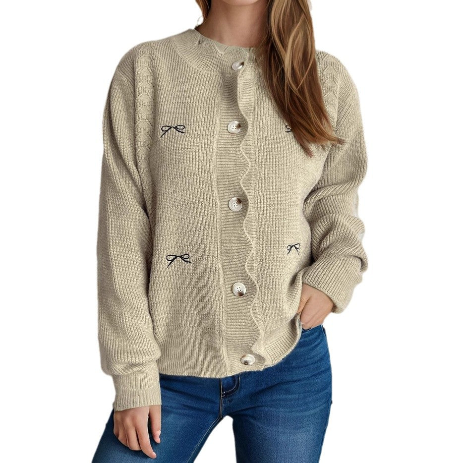 Damen Strickjacke mit verspieltem Knopf-Detail und schöner Struktur R&B