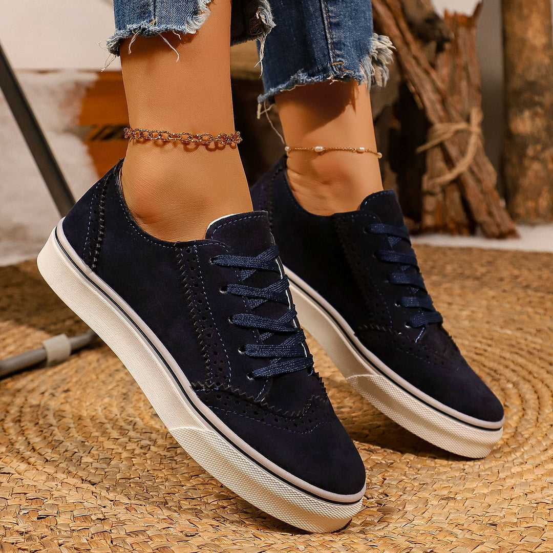 Damen Modische Sneakers mit hochwertigem Wildleder-Obermaterial und stilvollen Details R&B
