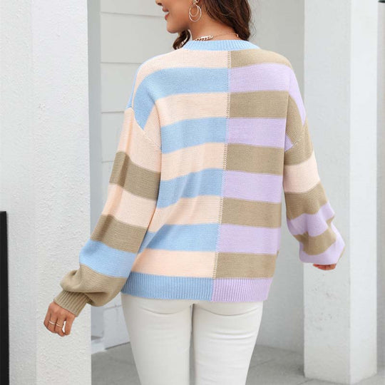 R&B | Strickbluse mit Pastellfarben Polyester Lässig und Farbenfroh